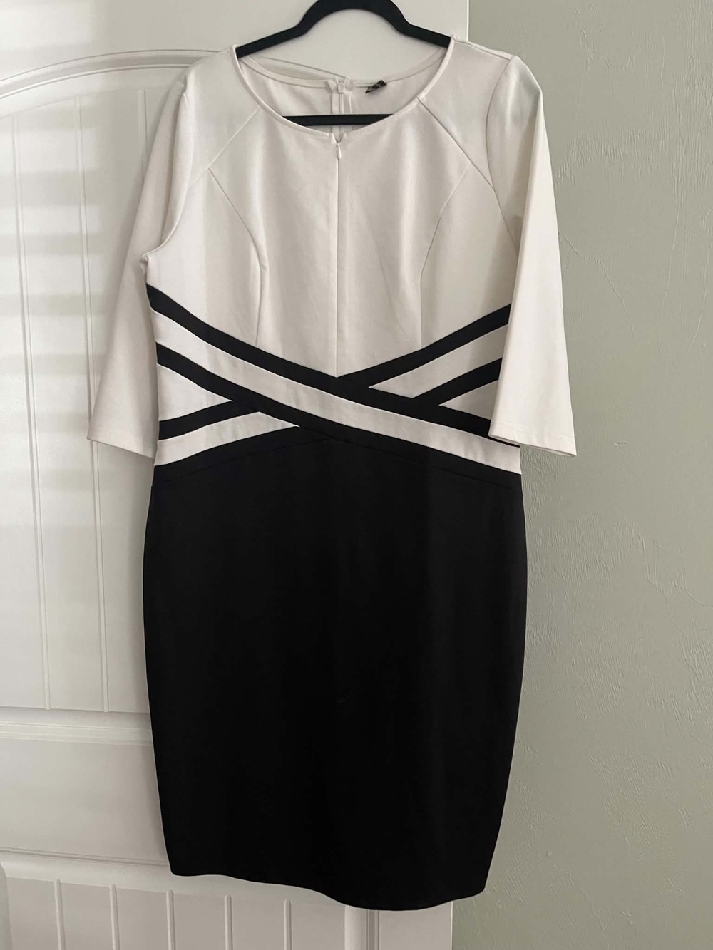 Classic Black & White Sheath Dress